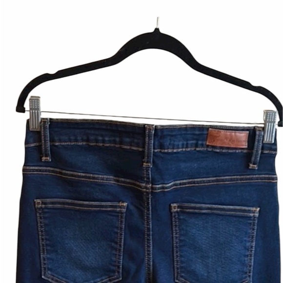 Lucky & Blessed Flare Jeans Size 14 Dark Wash Wide Leg Distressed Details - Picture 6 of 12